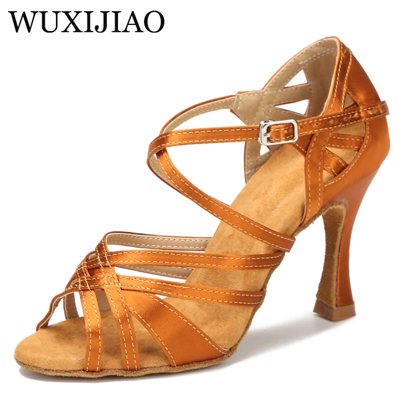 WUXIJIAO neue haut satin latin dance schuhe damen weiche sohle tanz schuhe indoor party leistung ballroom dance schuhe