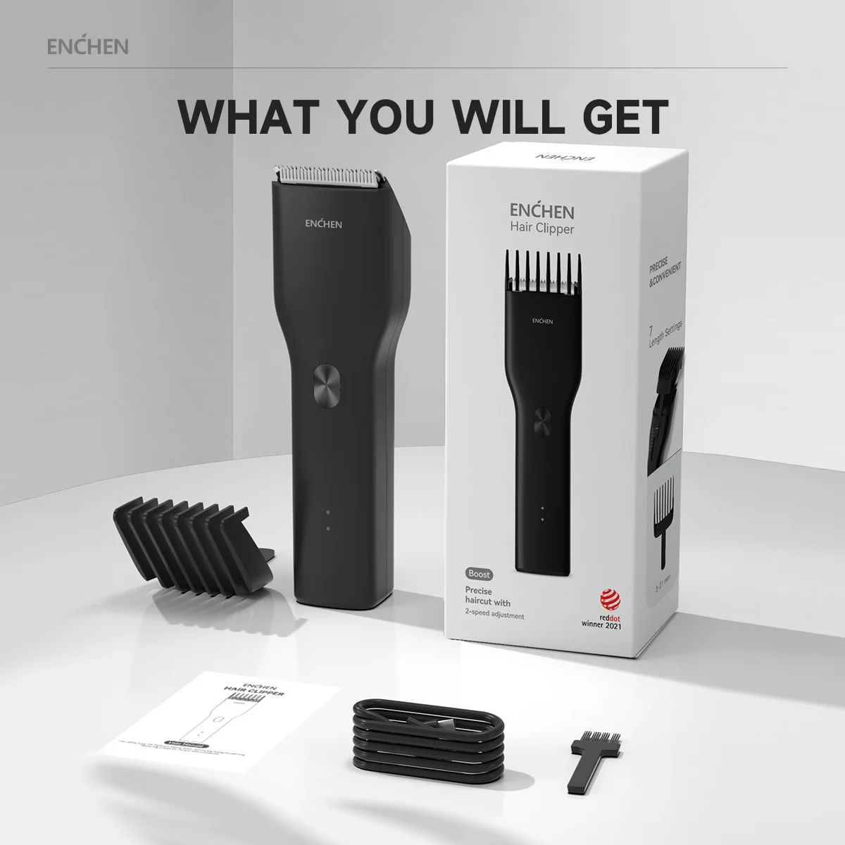 ENCHEN Boost Elektrische Haarschneidemaschine Professionelle Schnurlose Schnelle Typ-C Lade Keramik Haarschnitt Maschine Haarschneider Für Männer Erwachsene Image