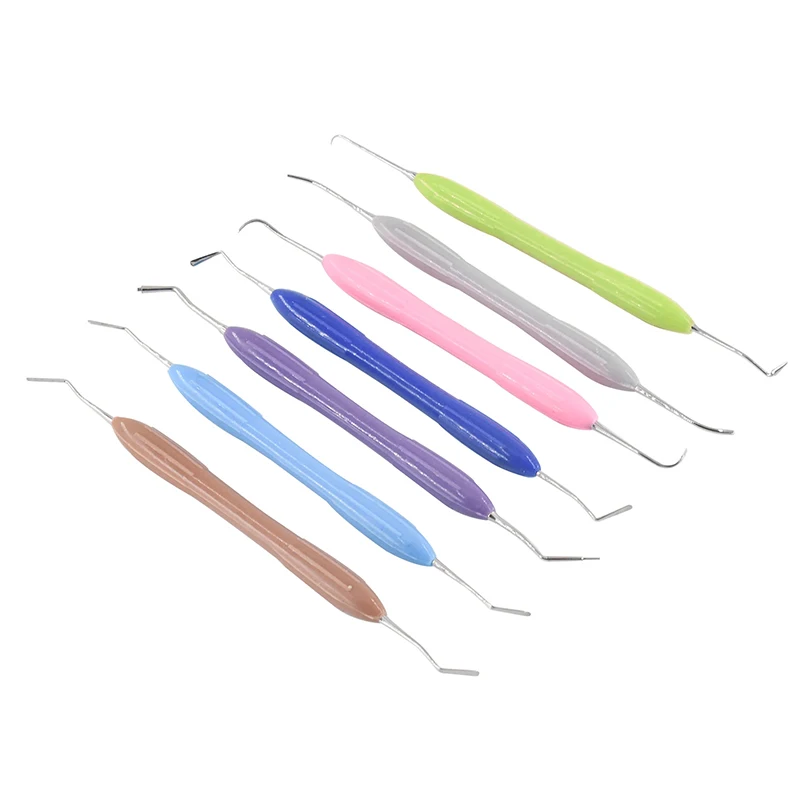 7 TEILE/SATZ Zahnmedizin Harz Füllstoff Set Kunststoff Kommode Mit Silikon Griff Ästhetische Restaurierung Kit Für Harz Messer Spachtel Werkzeuge Image