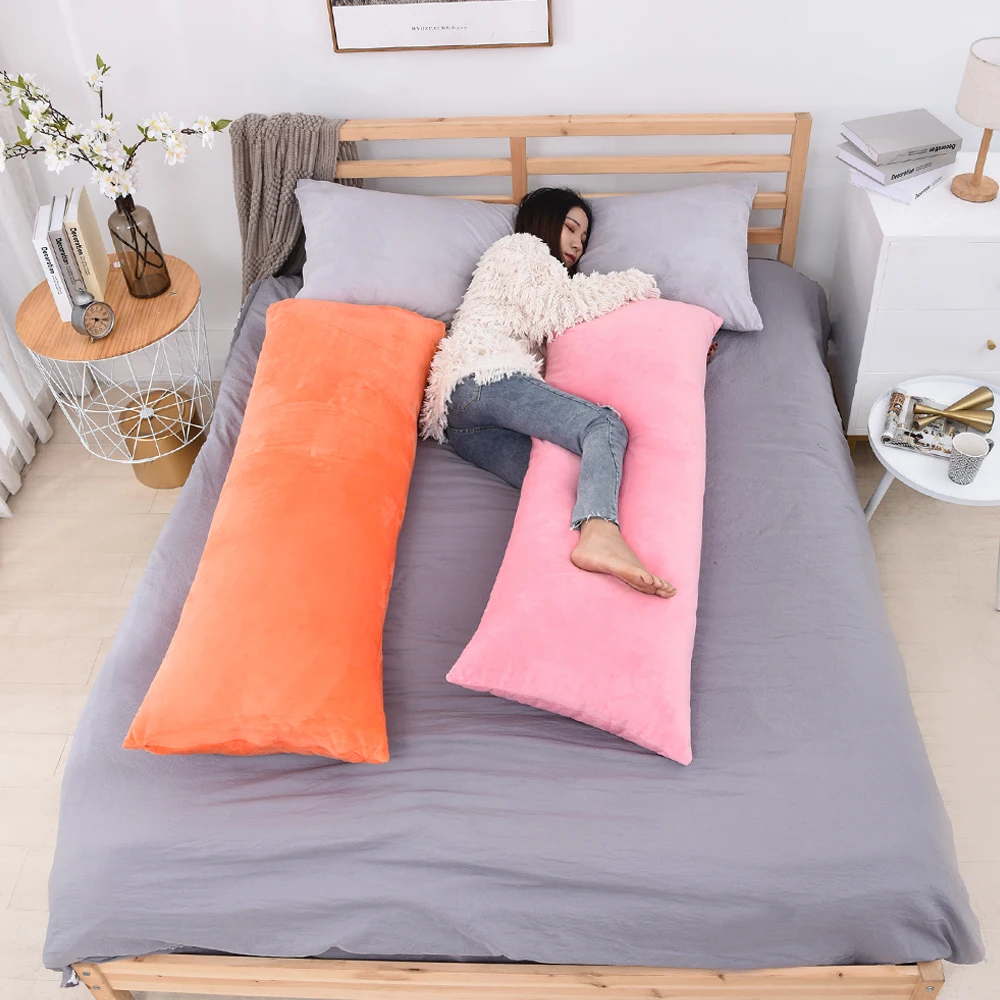 Benutzerdefinierter 50 x 70/50 x 120/50 x 137/50 x 152 cm langer Kissenbezug aus Samtstoff, weicher Velours-Kissenbezug für gleiche Körper