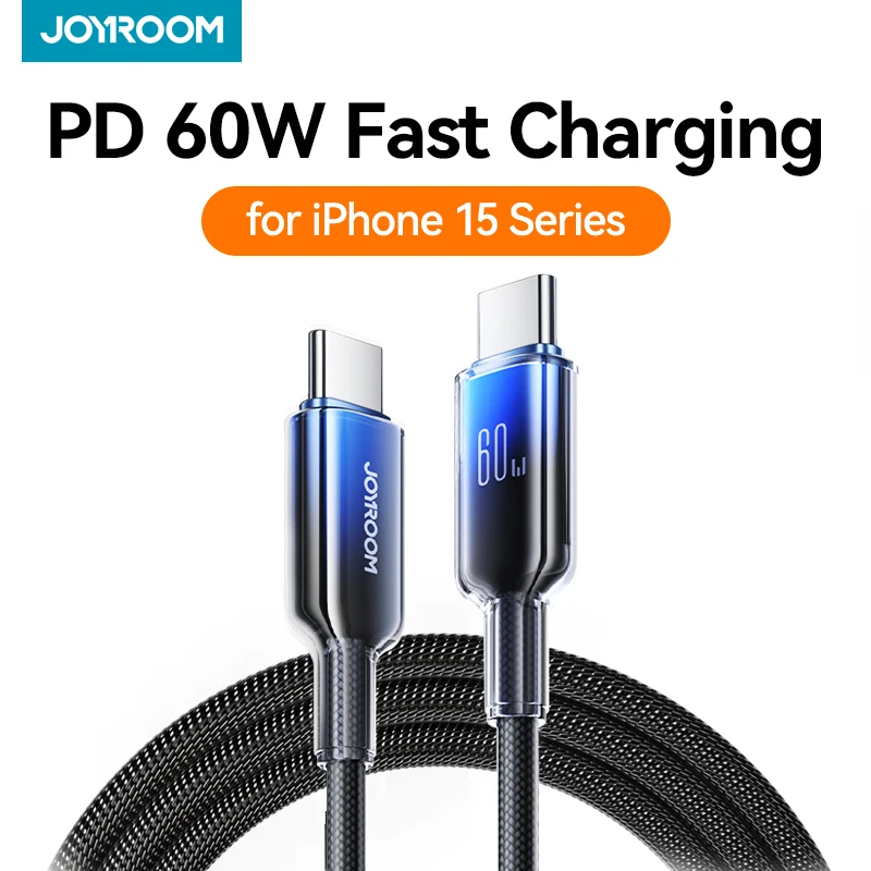 JOYROOM 60 W Typ C auf USB C Kabel PD Schnellladekabel für iPhone 15 Plus Pro max MacBook iPad Samsung Xiaomi Image