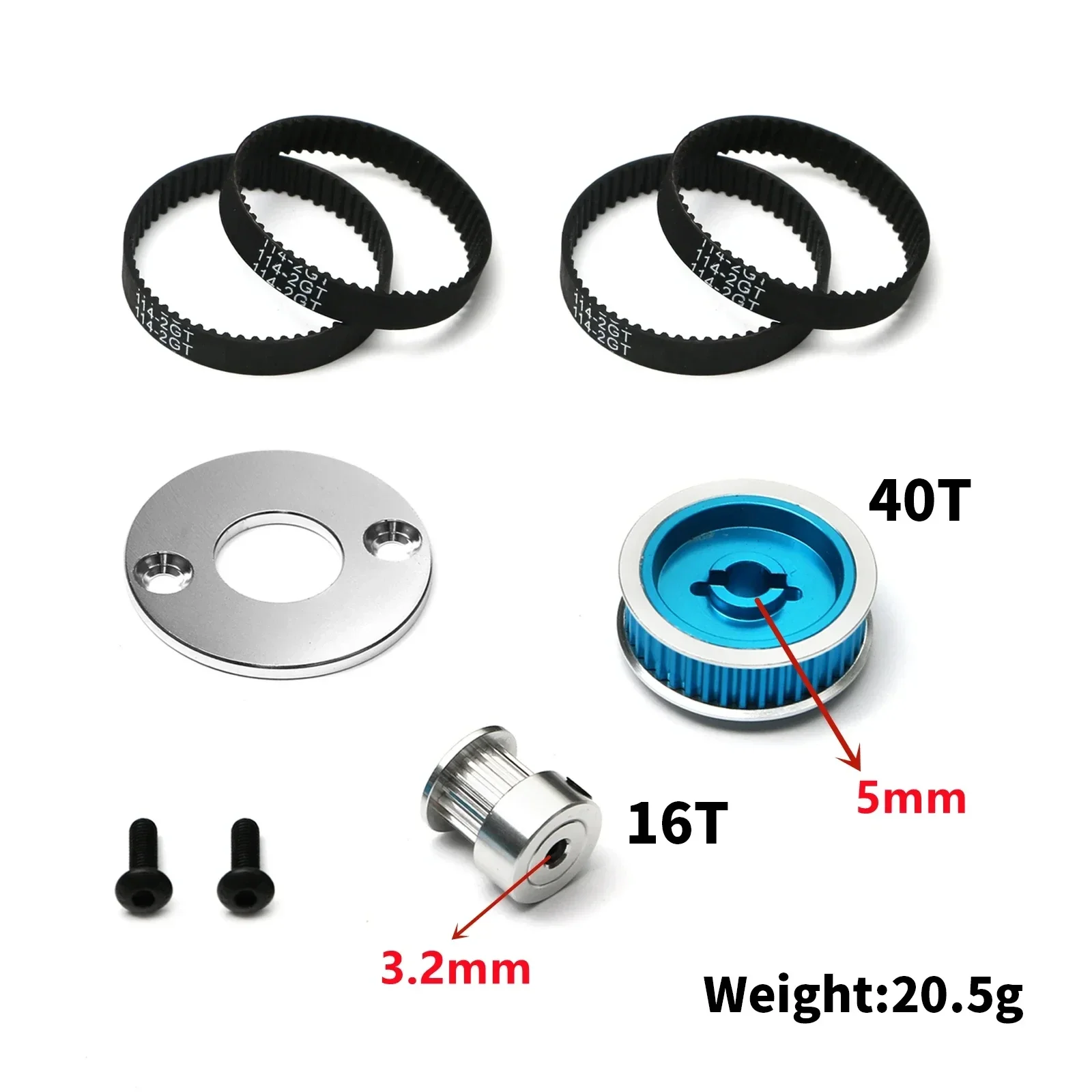 TT02 Low Noise Belt Drive 16T 40T Getriebe Getriebe System DIY Ändern Upgrade Teile für Tamiya TT02 TT-02 1/10 RC Auto Image