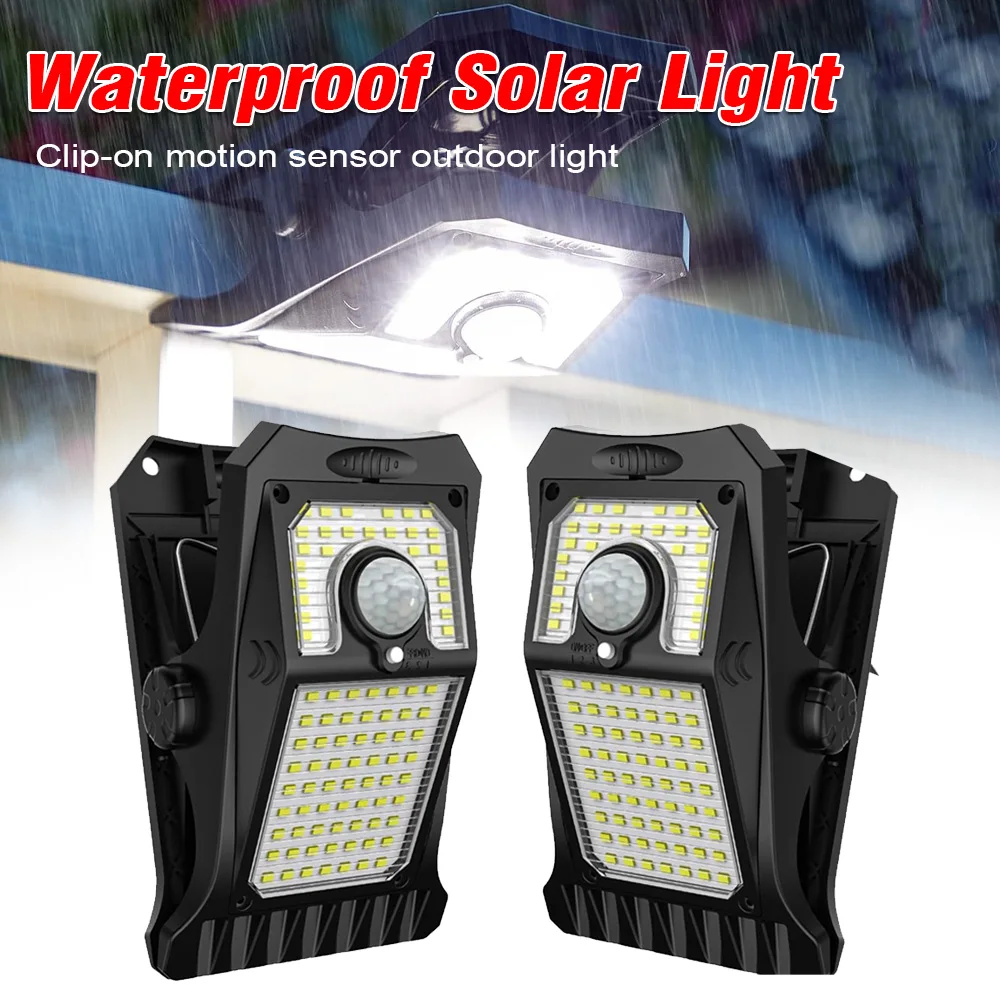 45 LEDs Solarleuchten für den Außenbereich, aufsteckbare Bewegungsmelder-Leuchten, 3 Modi, IP65, wasserdichtes Sicherheitslicht für Zaun, Deck, Wand, Garage, Terrasse