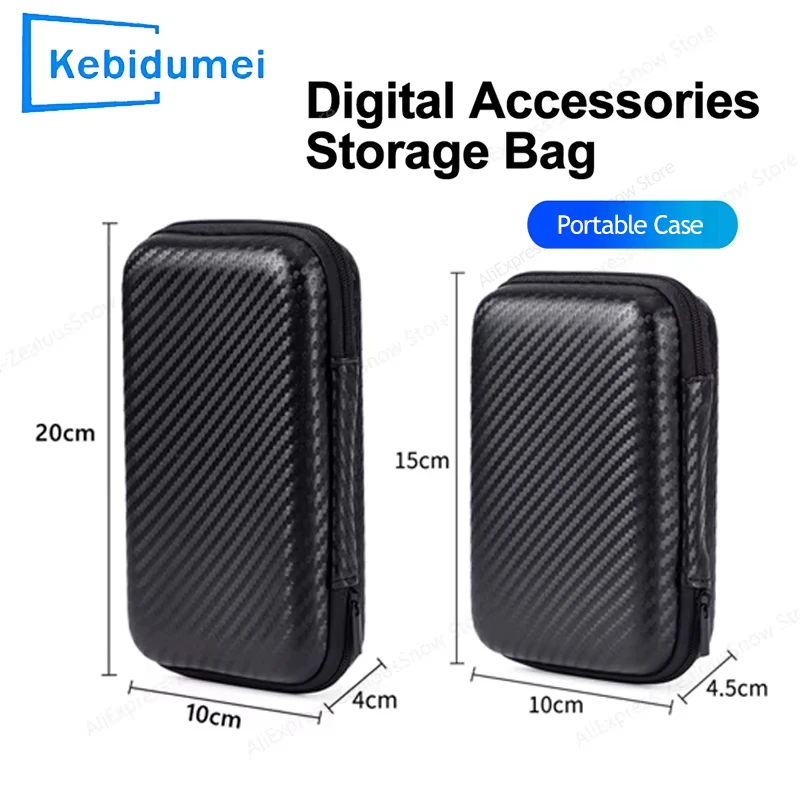 Tragbare EVA-Aufbewahrungstasche für Externe M.2-Festplatte/Kopfhörer/Datenkabel HDD-Hülle Schwarze Festplattenhülle HDD-Schutztasche Image