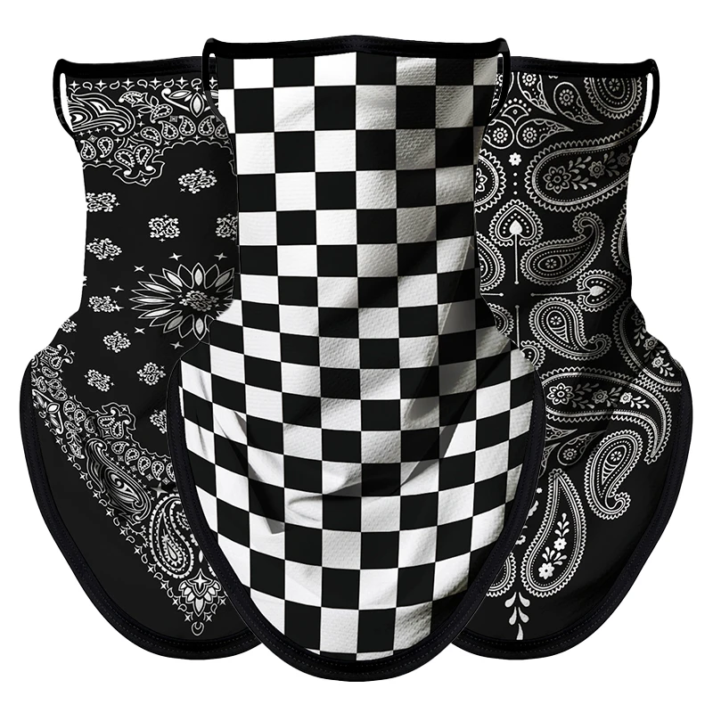 3D-gedruckte Ohrhänger-Maske, Hip-Hop, staubdicht, Skifahren, multifunktionale Halsabdeckung, schnell trocknender Sonnenschutz, Motorrad-Reitschal