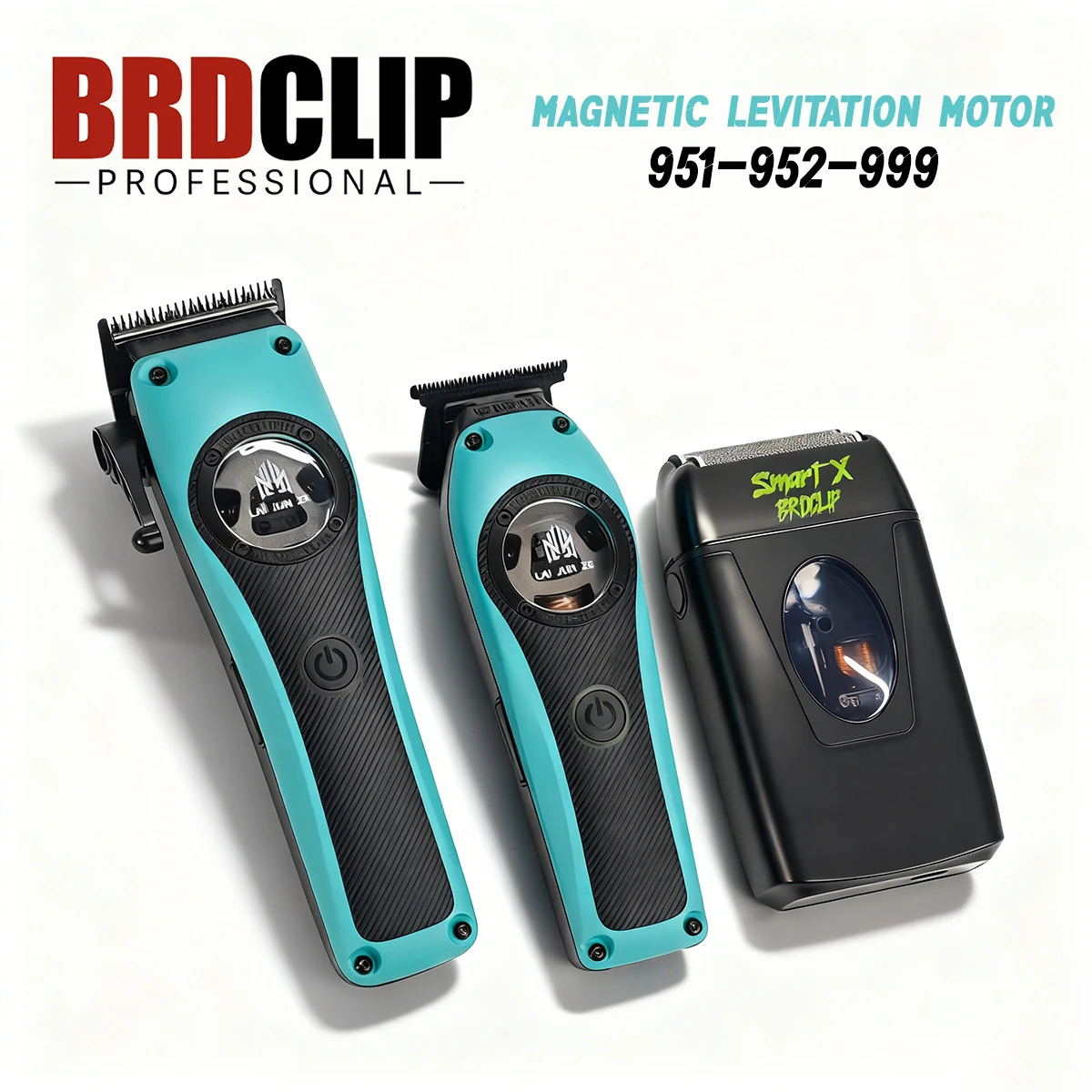 BRDCLIP Barber Professioneller Haarschneider mit Magnetschwebemotor, 7800–13000 U/min, DLC-Klingentrimmer, 9000–12000 U/min, Rasierer 9000 U/min Image
