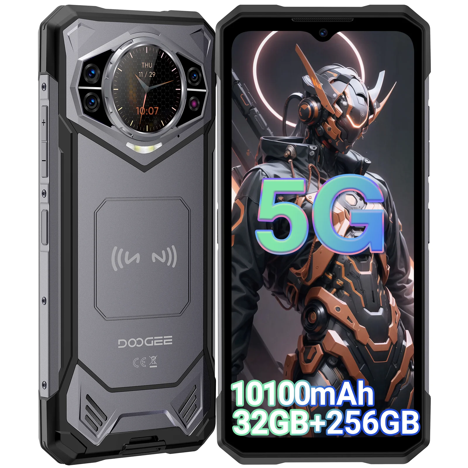 Globale Version DOOGEE S200 5G Outdoor-Smartphone 6,72 Zoll 120Hz Display 12GB 256GB 100MP AI Hauptkamera 10100mAh Akku NFC Smartphone
