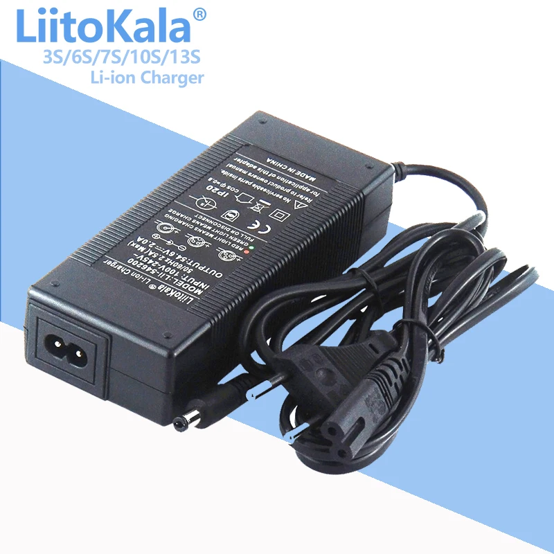 LiitoKala 12V 24V 36V 48V 2A/5A 3S 6S 7S 10S 13S 18650 Lithium-Batterie-Ladegerät 12,6V 29,4V 42V 54,6V DC 5,5*2,1mm Image