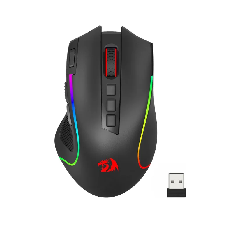 Redragon M612 PRO BT & 2,4 RGB Gaming-Maus, 8000 DPI kabelgebundene/kabellose optische Gamer-Mäuse, 11 programmierbare Tasten und 6 Hintergrundbeleuchtungsmodi Image