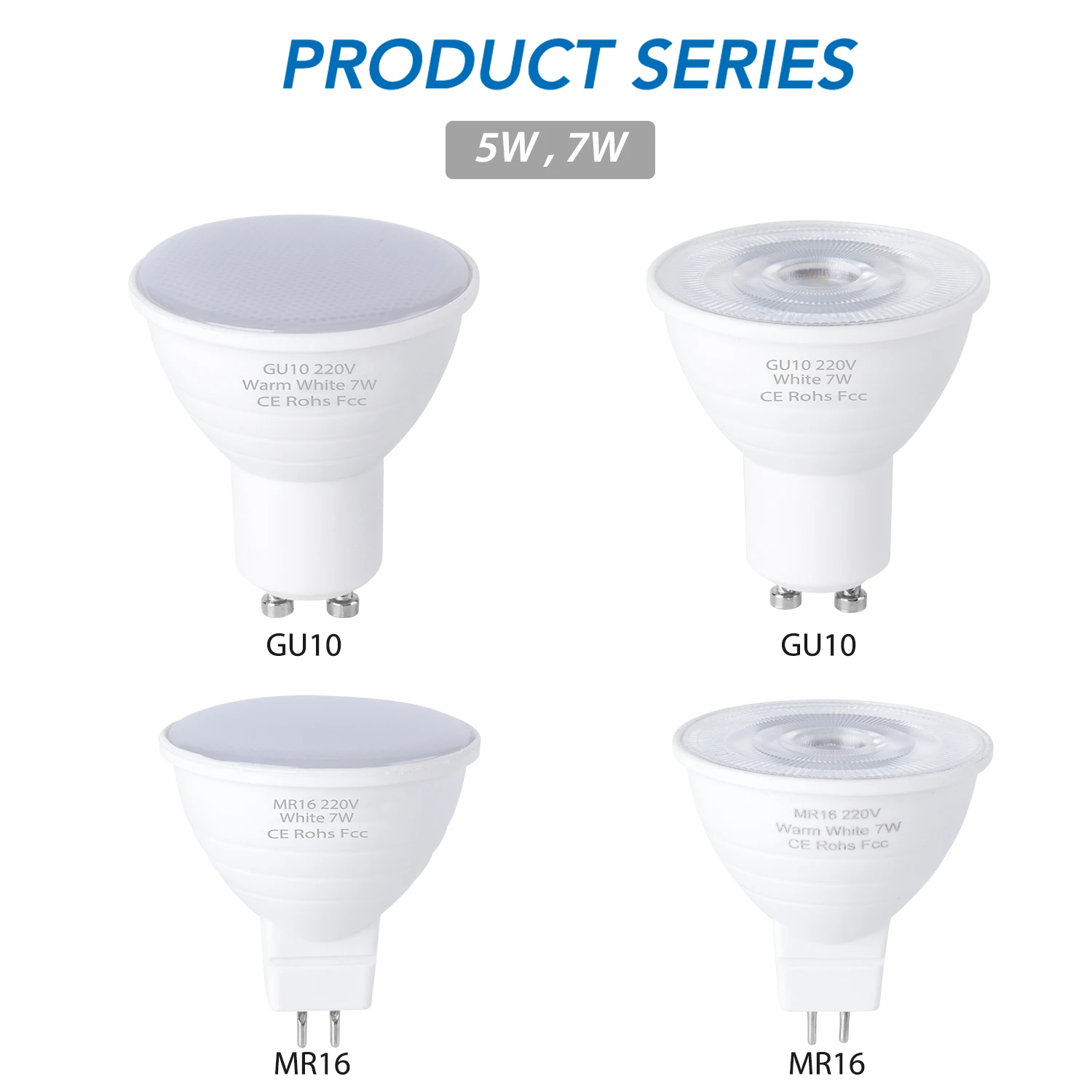 E27 LED-Spot-Leuchte GU10 LED-Birne 5W E14 LED-Lampe 220V Strahler MR16 7W Lampada GU5.3 Maiskolben-Glühbirne GU 10 Ampoule 2835 Lampe