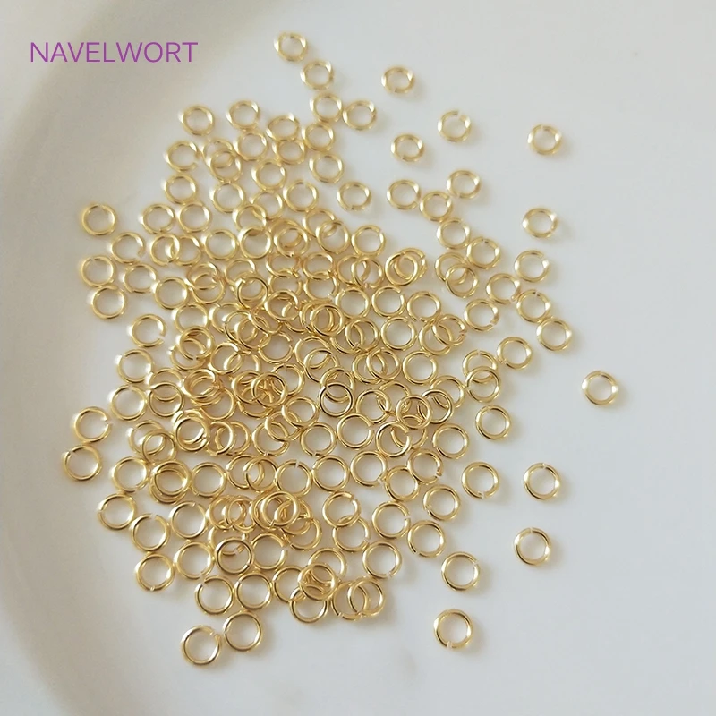 Multi Size 14K/18K vergoldeter offener Biegering Verbindungsringe für Schmuckherstellung Zubehör Messing Spaltringe Schmuckzubehör Image