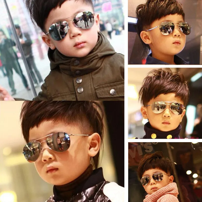 Neue Vintage-Sonnenbrille, neue Mode, für Babys, Kinder, Jungen, Mädchen, Piloten-Sonnenbrille, Metallrahmen, Brille für Kinder Image