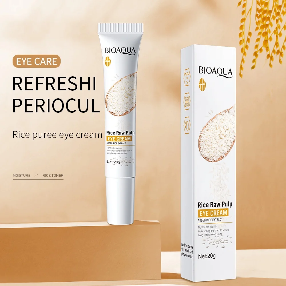 BIOAOUA Rice Whitening Augencreme, feuchtigkeitsspendend, reduziert Augenringe, strafft aufhellend, 20 g Image