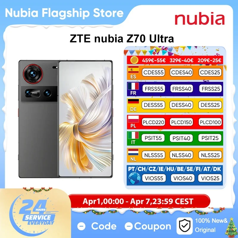 Nubia Z70 Ultra 5g Smartphone Snapdragon 8 Elite 6,85'' 144Hz Oled-Bildschirm 6150 Mah Akku 64 MP Kamera Android 15 NFC IP 68&69 Globale Version Telefon Image