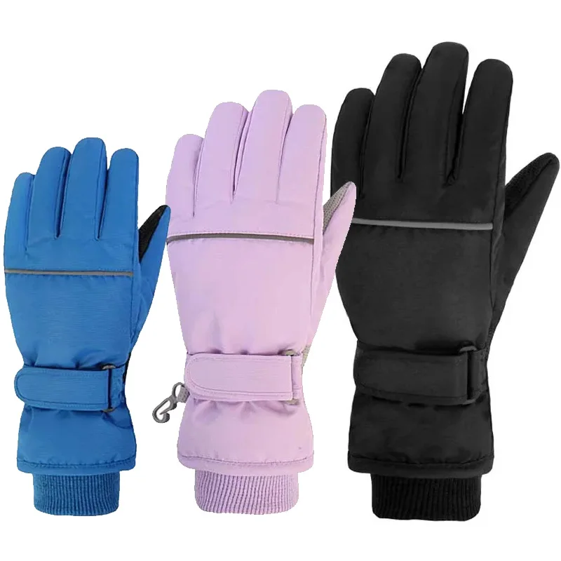 2025 Kinder Ski Handschuhe Halten Finger Warm Wasserdicht Verdicken Fäustlinge Winter Snowboard Schnee Kinder Handschuhe für Jungen Mädchen Zubehör Image