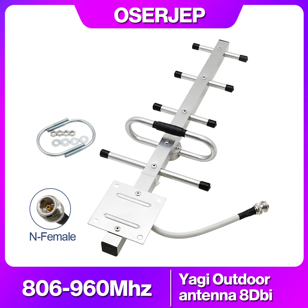 Yagi-Antenne 900 MHz 2 g GSM externe 8 dBi Richtantenne für den Außenbereich 806–960 MHz N-Buchse-Antenne für Repeater-Booster-Verstärker Image