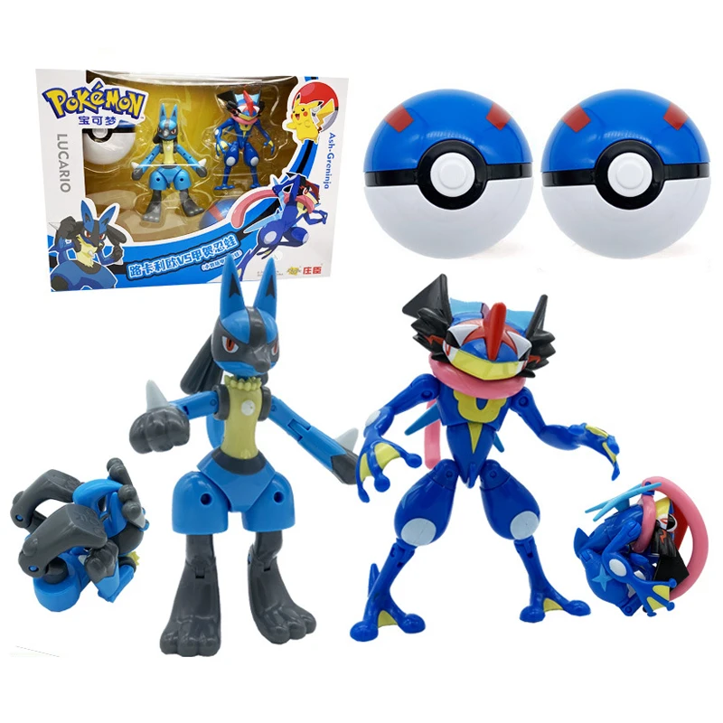 Anime Action Figure Pokemon Ball Verformung Spielzeug Pikachu Lucario Ash-Greninja Tasche Monster Pokeball Pokemon Kinder Geschenke Spielzeug Image