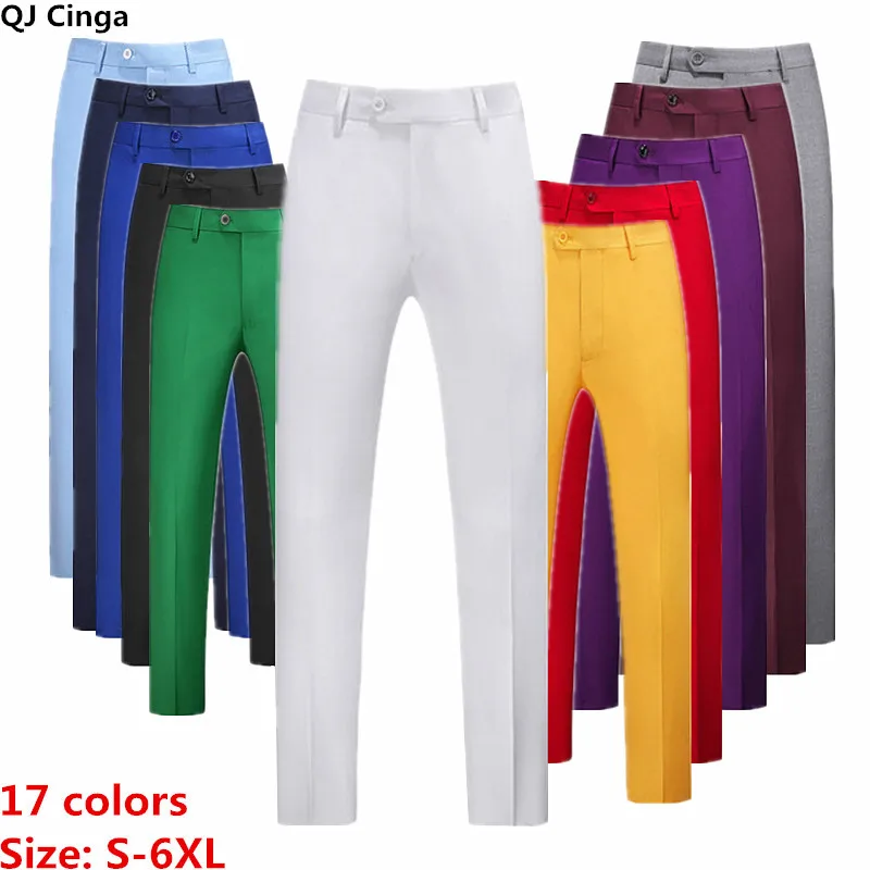 Herren Anzughose in Blau, Elegante Rote Büro-Arbeitshose, Grüne und Lila Freizeithose für Männer in 17 Farben Pantalones Hombre