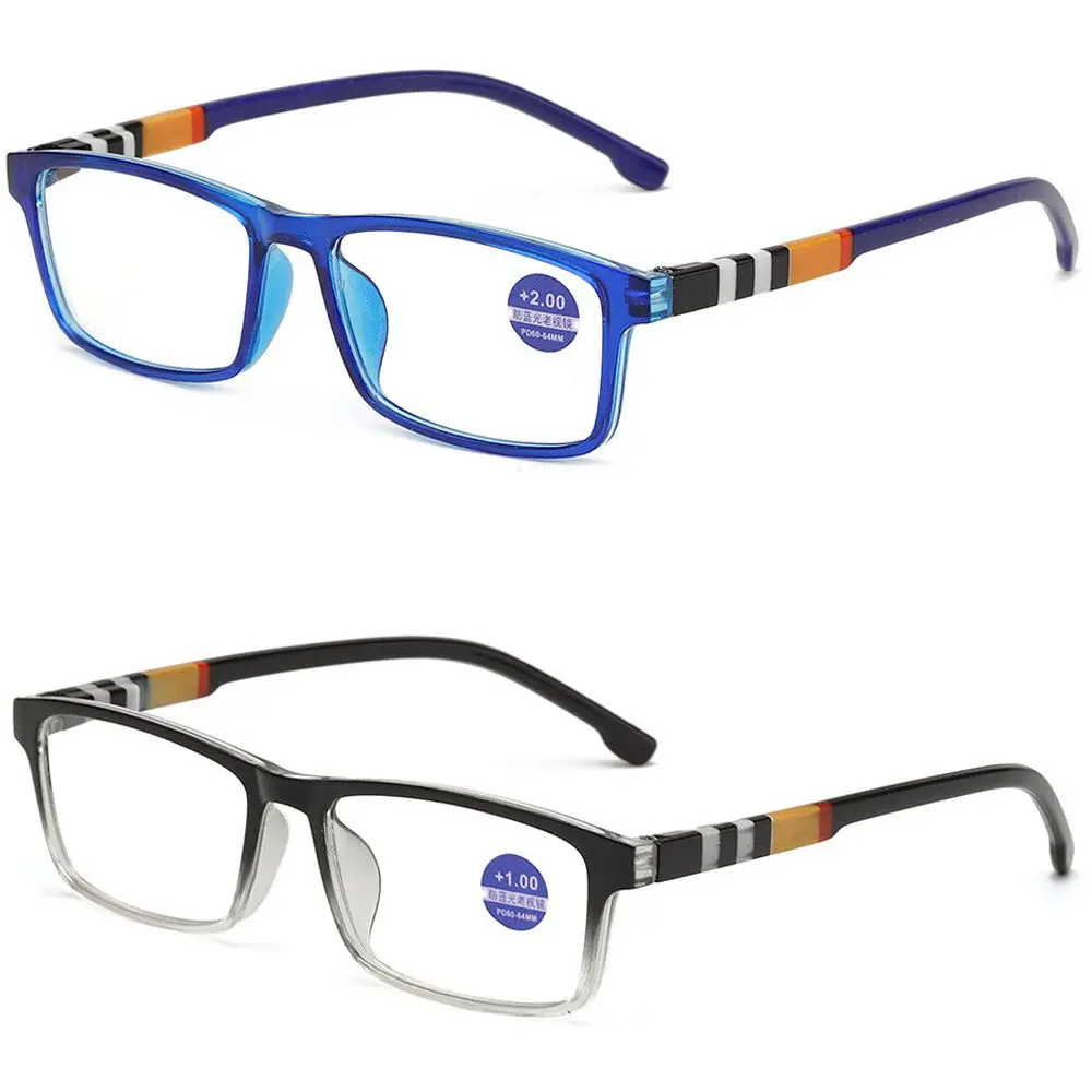 Mode Anti-Blaulicht Lesebrille ultraleichte Augenschutz Leser Brillen Unisex Streifen bequeme Presbyopie Brille Image