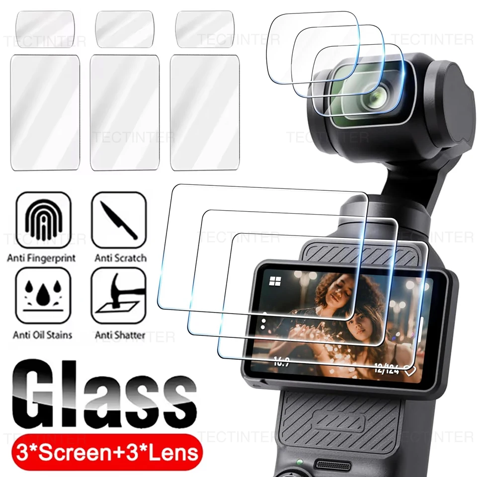 9H HD gehärtetes Glas Displayschutzfolie für DJI OSMO Pocket 3/4, kratzfeste Schutzfolie für DJI Pocket 3/4 Zubehör Image