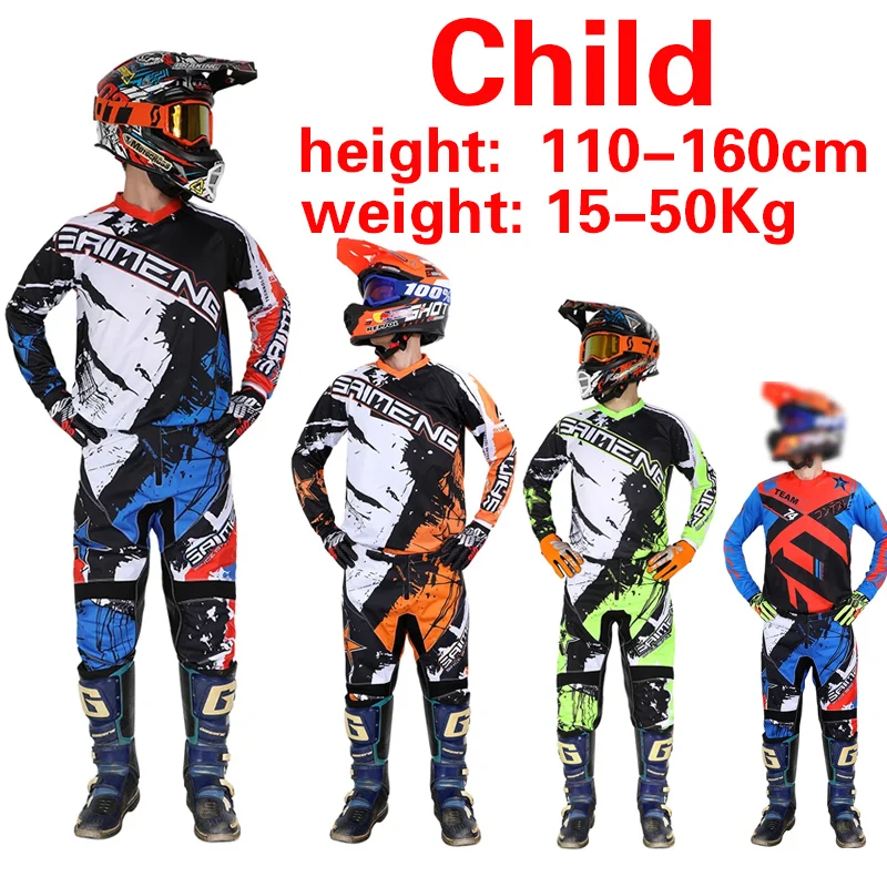 GRÖSSE 20 22 24 26 28 Aldeng Enduro-Motocross-Ausrüstungsset für Kinder, MX-Jersey-Hose, Motorrad-Kits, MTB, Off-Road-Jugend-Rennanzug