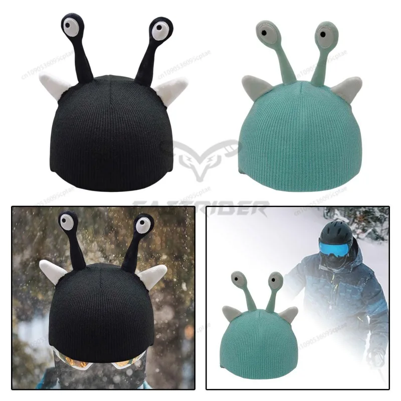 Skihelm-Abdeckung, niedlich gestrickt, lustig, Schneehelm-Abdeckung, Helm-Dekor für Damen, Herren, Kinder, Erwachsene, Mädchen, Jungen, Skifahren, Skateboard Image