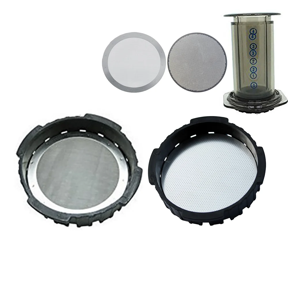 2 teile/los 61mm kaffee metall mesh filter wieder verwendbare edelstahl filter mesh für aero press kaffee maschine werkzeug küchen zubehör Image