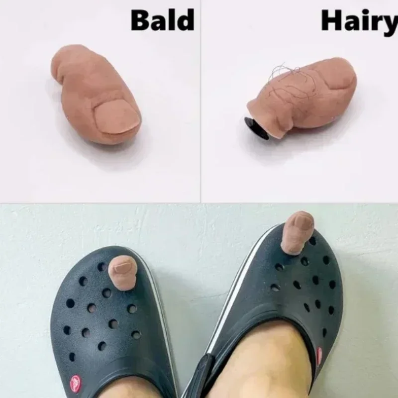 Neue 1Pcs Nachahmung Big Toe Slipper Dekoration Daumen Up Parodie Kreative Loch Schuh Charms Kinder Erwachsene Sandalen Lustige pin Zubehör