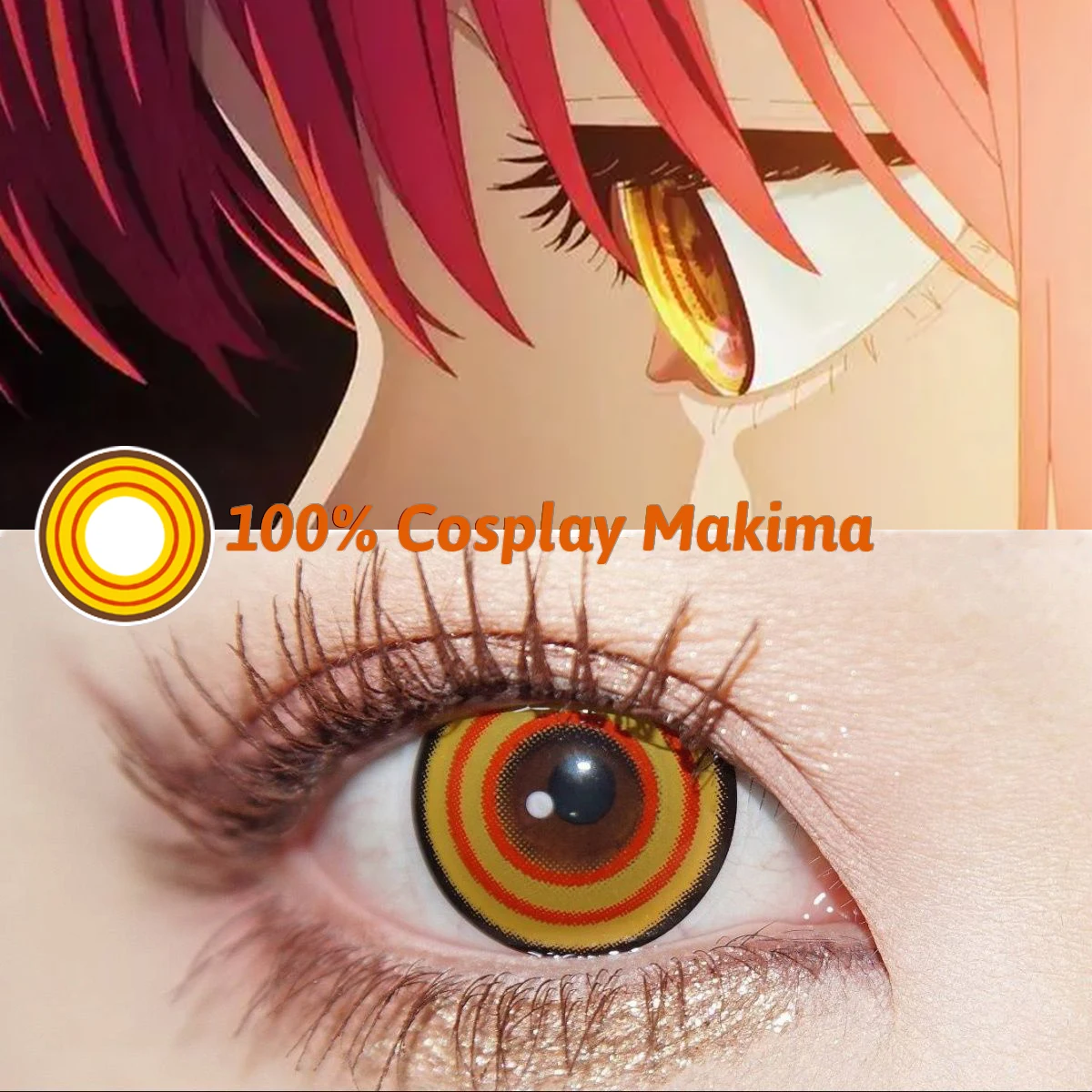 2 Stück Colorcon Farbkontaktlinsen Jahresgelbe Kontaktlinsen mit Abschluss Kostenloser Versand Makima Cosplay Image