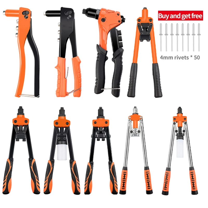 Handnietpistolen-Set, professionelle Nietmutter, Nietmaschine, Bauhefter, DIY-Handwerkzeug, Nietwerkzeuge, eingebaute 50-teilige Nietmutter Image