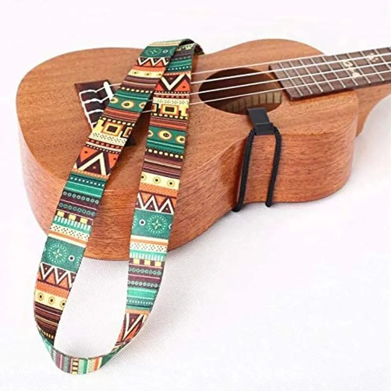 Miwayer Ethno-Stil Ukulele Gurt langlebig verstellbar Clip-On Hawaii Gitarren gürtel Schlinge Instrument Gitarre Zubehör Image