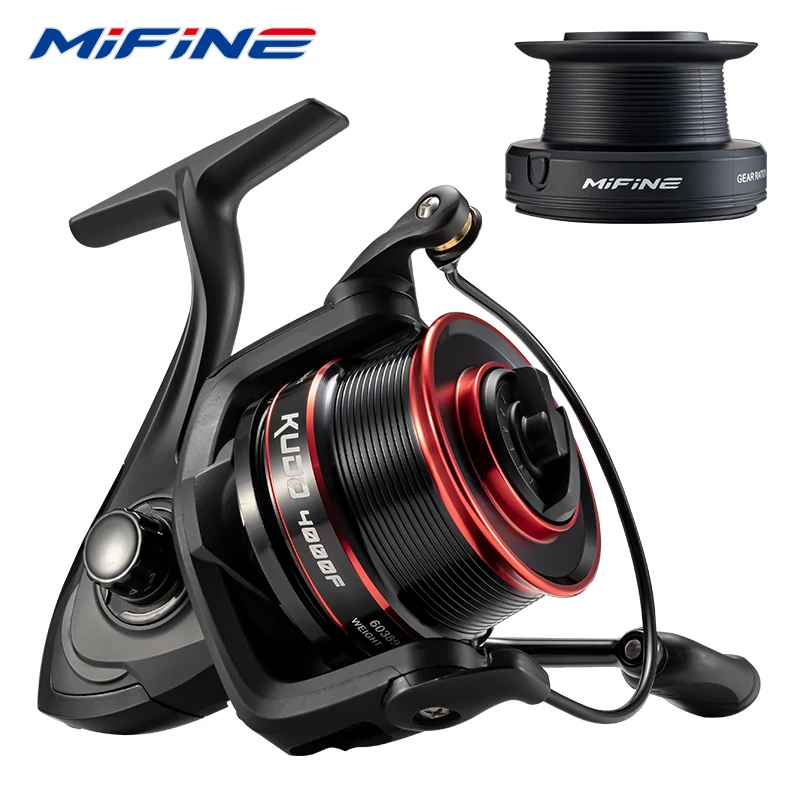 MIFINE KUDO Spinnrolle 10 kg Max Drag Flach/Tiefmetallspule 4,7:1 6+1BB Slow Pitch Reel Salzwasserrad Angelzubehör