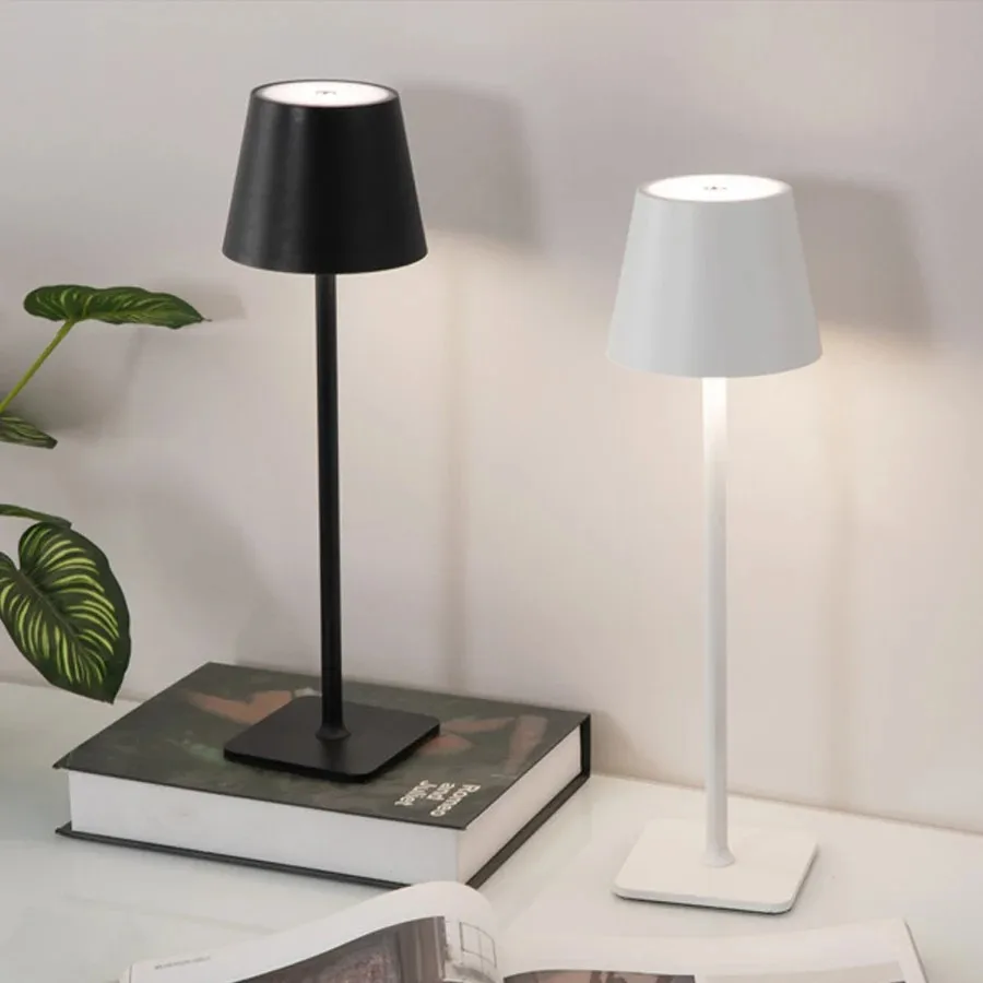 Nordic LED Tisch Lampe Wiederaufladbare Touch Dimmbare Schreibtisch Lampe Schlafzimmer Dekoration Hause Esszimmer Kaffee Shop Einfache Zimmer Dekor Image