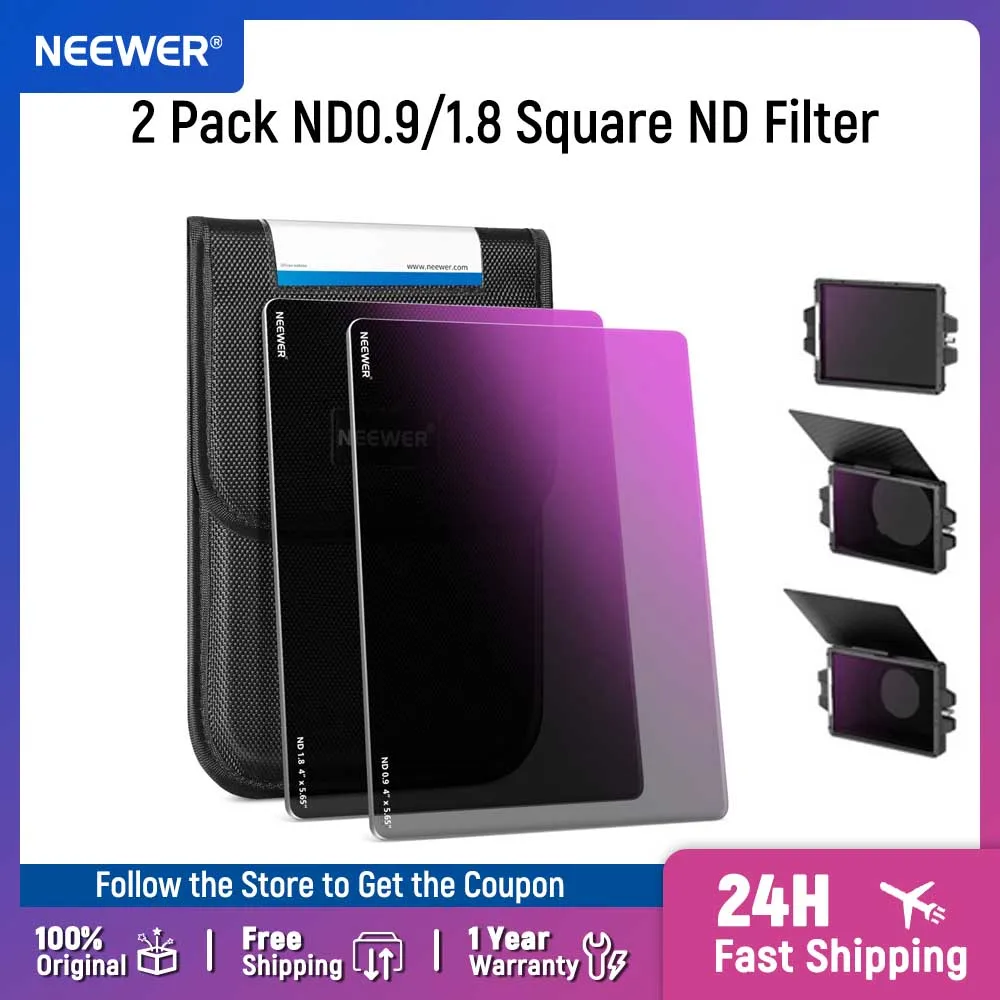 NEEWER Quadratischer ND-Filter, 10,2 x 5,65 Zoll, doppelseitiger 30-Multi-Nano-beschichteter Kino-ND-Filter für NEEWER Matte Box für Tilta SmallRig Image