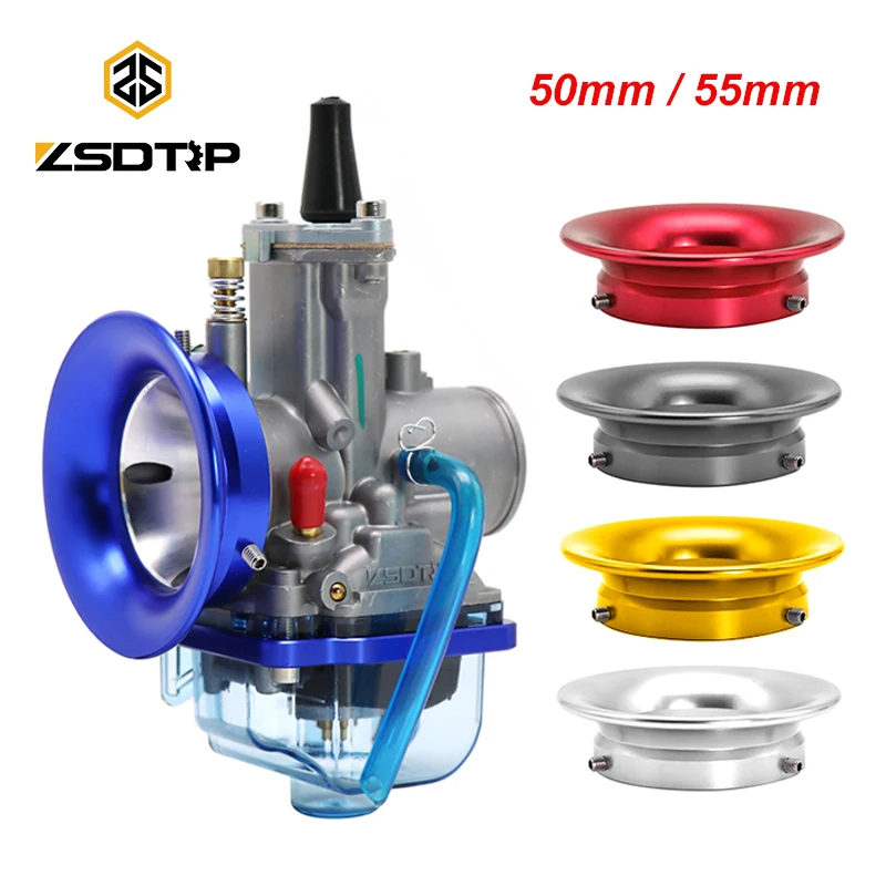 Zsdtrp 50/55mm motorrad vergaser luftfilter trompete für pwk 21 24 26 28 30 pe 28 30 vergaser tm vm 32mm 34mm Image