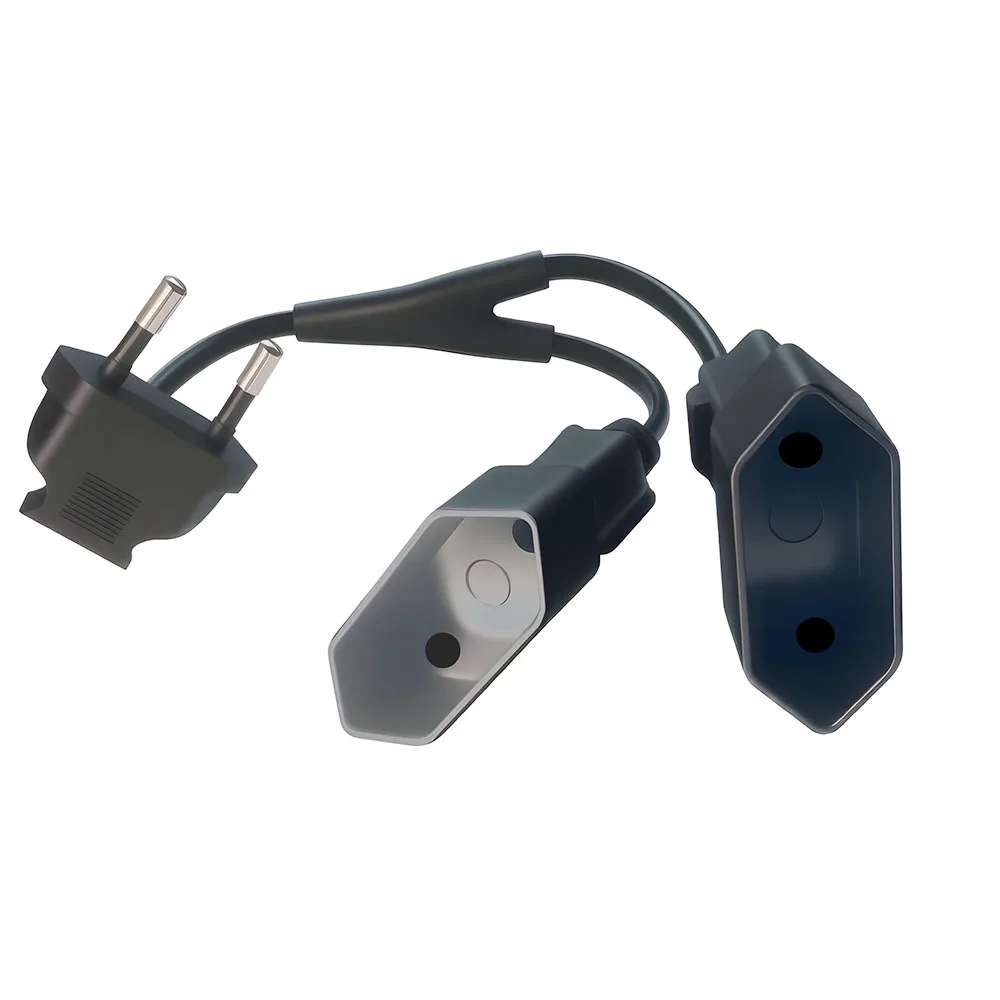 EU Power Splitter Kabel Euro CEE7/16 Splitter Kabel 90 Grad EU CEE7/16 Stecker auf 2X Buchse Y Kabel EU 2-Wege Steckdose Verlängerungskabel Image