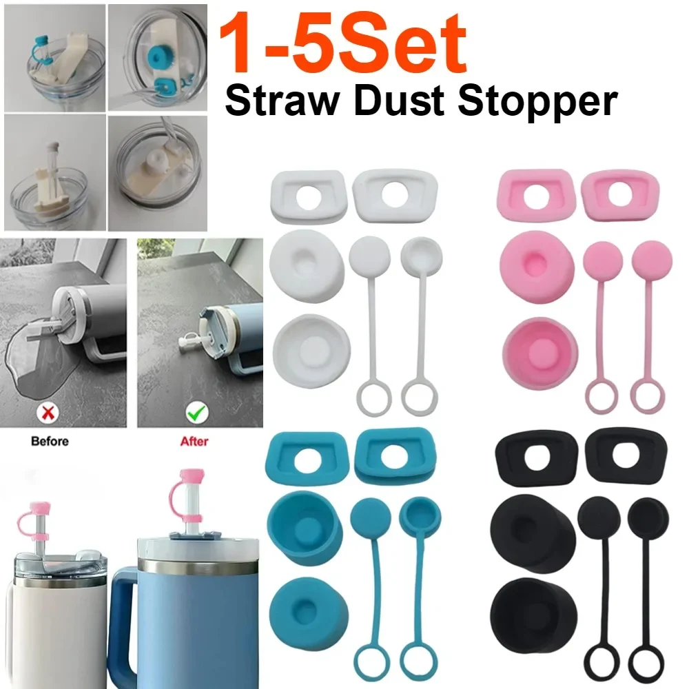Silikon auslaufs icherer Stopper-Set für Stanley Cup 1,0 1, 5 40oz/ 30oz Becher zubehör Strohkappen-Überlauf stopper Lecks topper Image