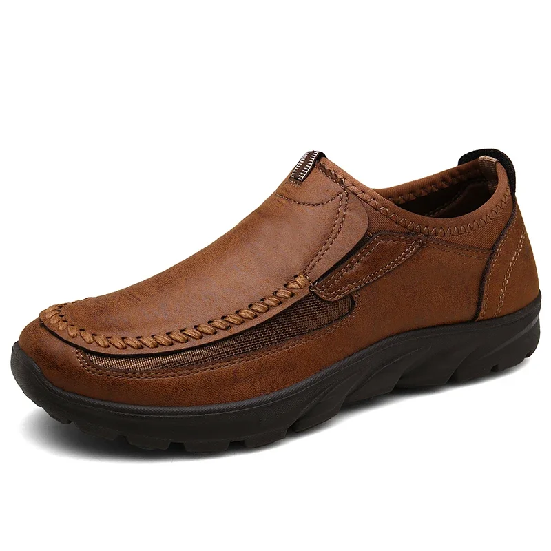 Mode Leder Männer Casual Schuhe Retro Herren Loafer Mokassins Atmungsaktive Slip on Driving Schuhe Herren Walking Turnschuhe Größe 39-48