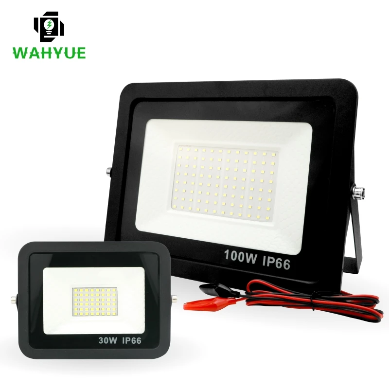20 W 30 W 50 W 100 W DC12V Led Flutlicht Outdoor Flutlicht Scheinwerfer IP66 Wasserdichte Licht Reflektor tragbare 12 Volt Led-leuchten