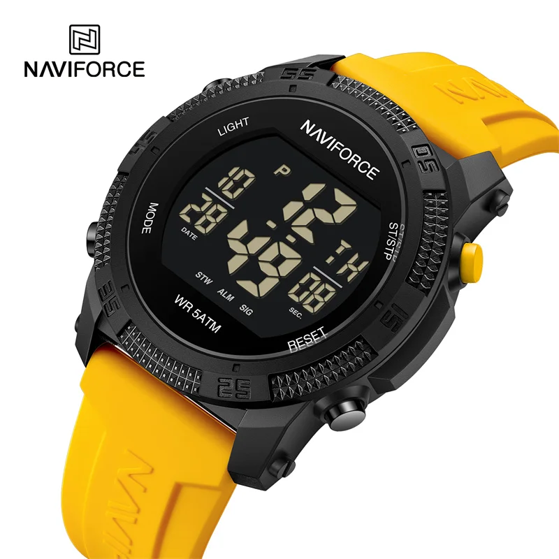 NAVIFORCE Marke Original Männer Mode Uhr Wasserdicht Persönlichkeit Armbanduhren Luxus Silikon Armband Elektronische Uhr 2024 Image