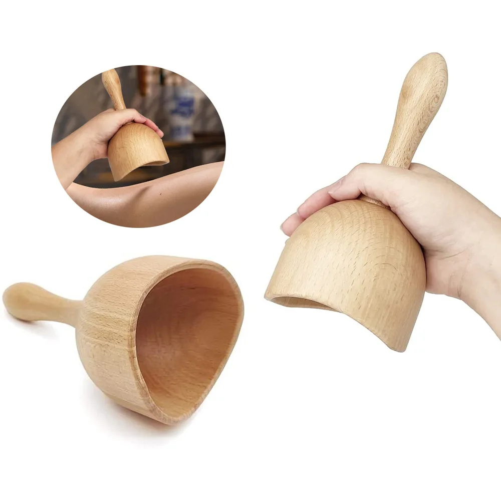 Holz Schröpfen Therapie Massage Werkzeuge Tasse Lymphdrainage Massage Werkzeuge für Maderoterapia Kit Körperformung Anti-Cellulite Tasse Image