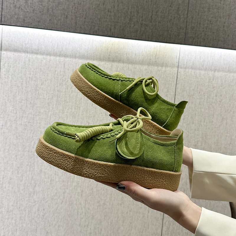 AIYUQI Damenschuhe, Loafer, Wildleder, echtes Leder, 2026, britischer Stil, Schnürschuhe für Studenten, große Größe, klassische Damenschuhe