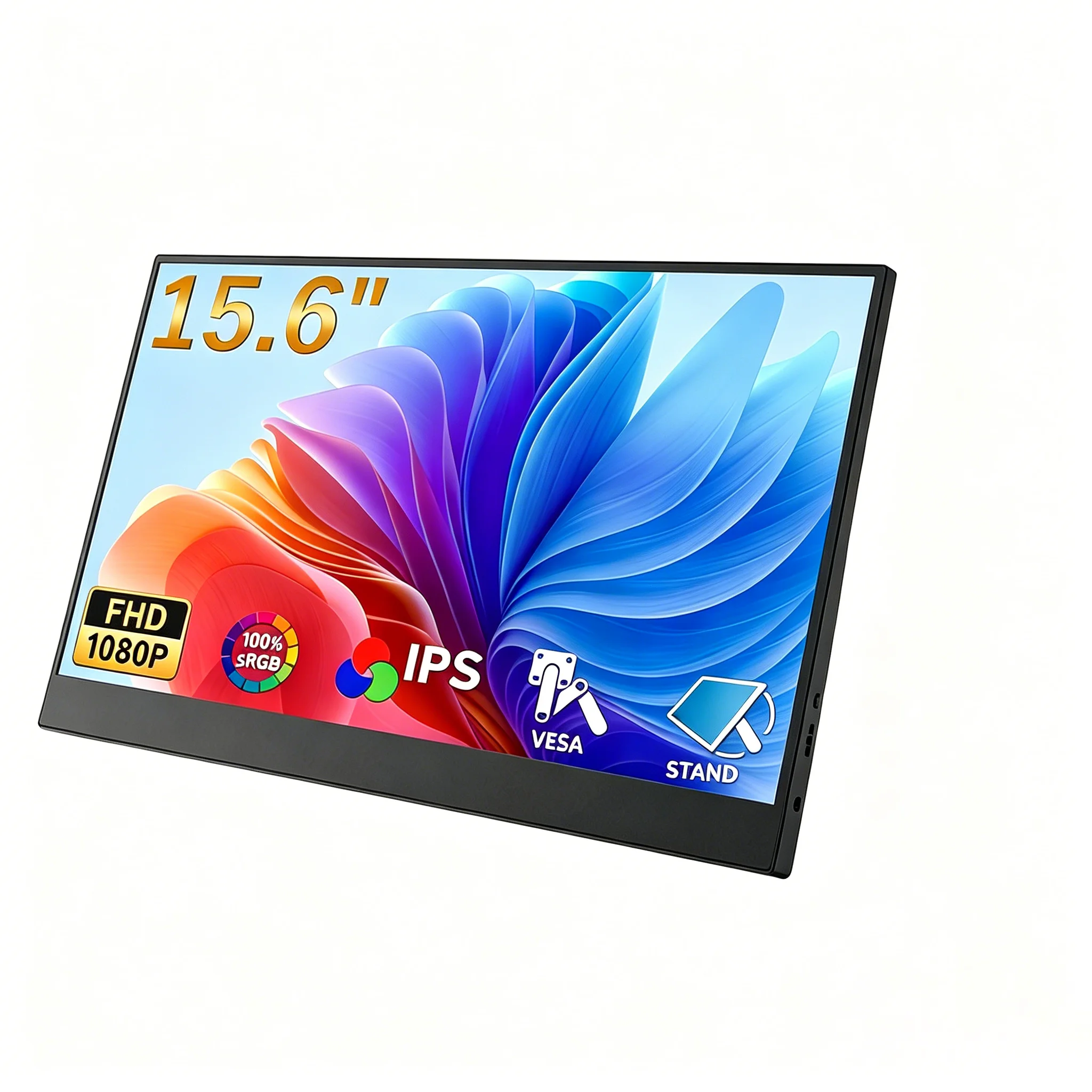 Amoudo 15,6 Zoll tragbarer Monitor 1920 x 1080P verlängert Display IPS LCD Panel Penhole Stand VESA USBC Mini HDMI Mobile Display Image