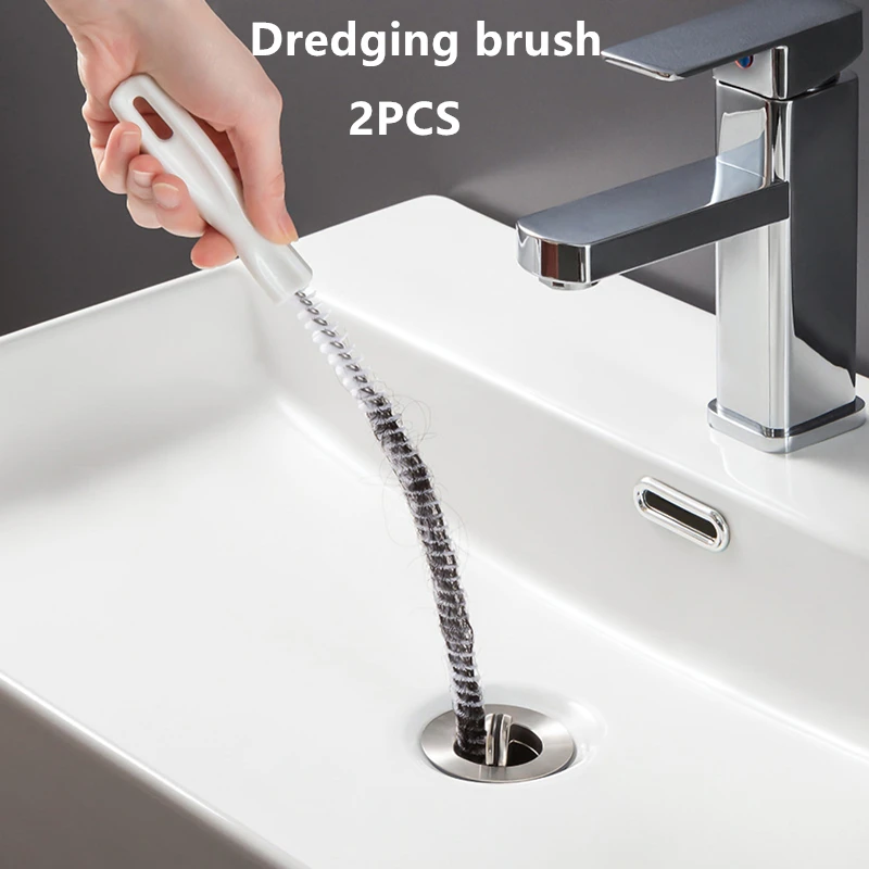 Rohr Bagger Pinsel Bad Haar Kanalisation Waschbecken Reinigung Pinsel Abfluss Reiniger Flexible Reiniger Küche Verstopfen Stecker Loch Entferner Werkzeug Image