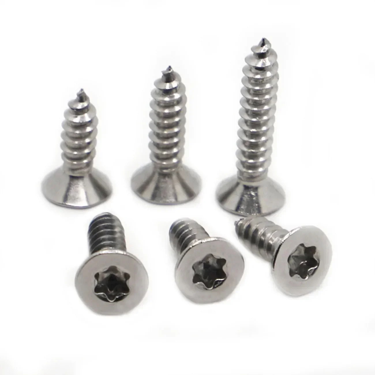 5–50 Stück M2,3 M2,6 M3 M4 M5 M6 304 Edelstahl Sechs Lappen Torx Flachsenkkopf selbstschneidende Holzschraube M2 GB2670.2 A2-70 Image