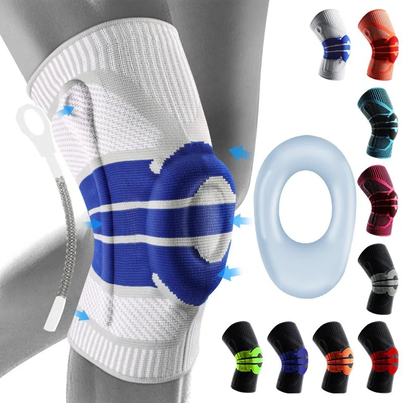 Hohe elastische Kniestütze, Knieschoner, verstellbar, Patella, Basketball, Volleyball, Sicherheitsschutz, Gurtschutz, Knieschoner Image