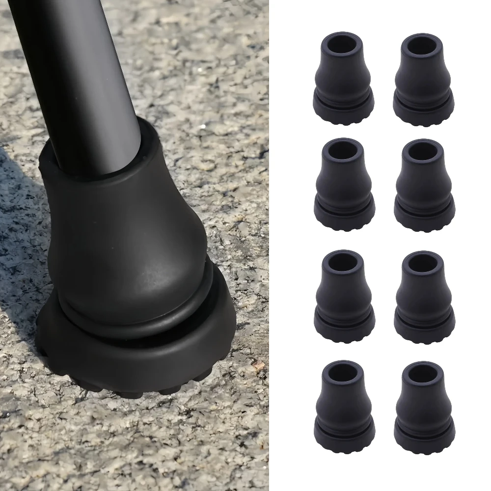 4 Stück 16–22 mm rutschfeste Gummipads decken Stöcke, Krücken, Bodenpolster, Schutzhüllen, Kletter- und Wanderstöcke ab, Spitzen Image
