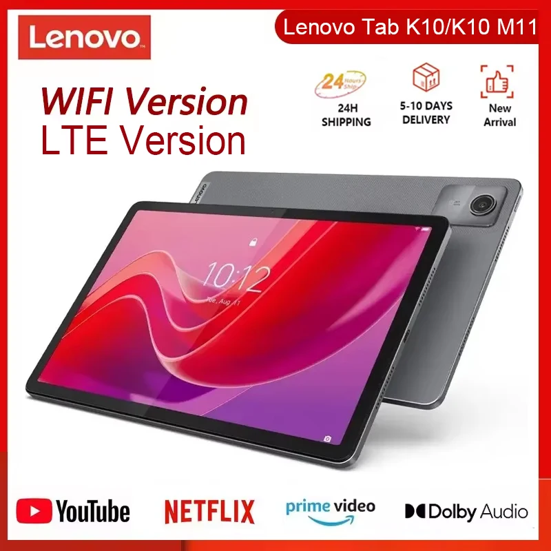 Global Rom Lenovo Tab K10 M11 Wifi/LTE MTK Helio G88 Zhaoyang Mehrsprachig 10,95 Zoll 90 Hz 400 Nits Gesichtserkennung 7040 mAh Image
