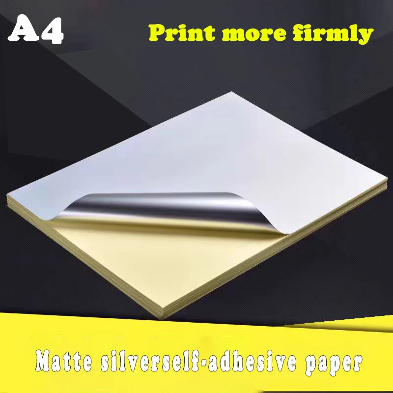 20 Blatt a4 mattes Silber klebe papier wasserdichter reißfester, stark klebender Inkjet-Laser druck aufkleber Image