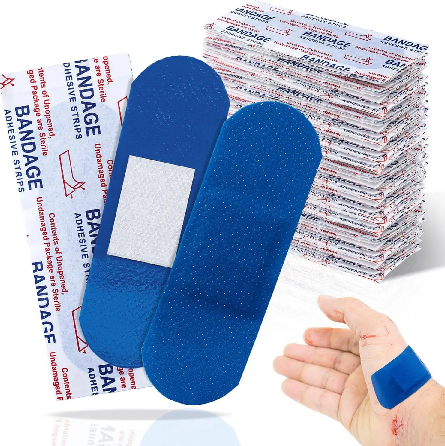 100 teile/satz Blau Detektable Pflaster Koch Chef Gips Wasserdichte Wunde Dressing Patch Wasserdichte Klebe Bandagen Einfach Zu Entdecken Image
